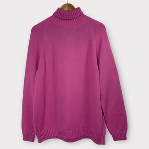 Vintage Lands' End Sweater Turtleneck 100% Cotton Pink XL NWT